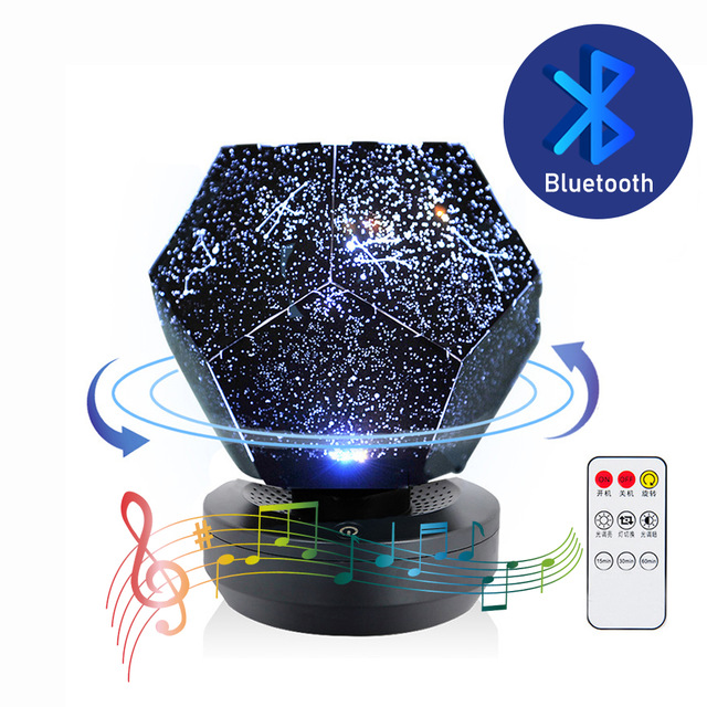 Proyector de Luces Nocturnas con Altavoz Bluetooth, Lámpara LED de Galaxia Estrellada