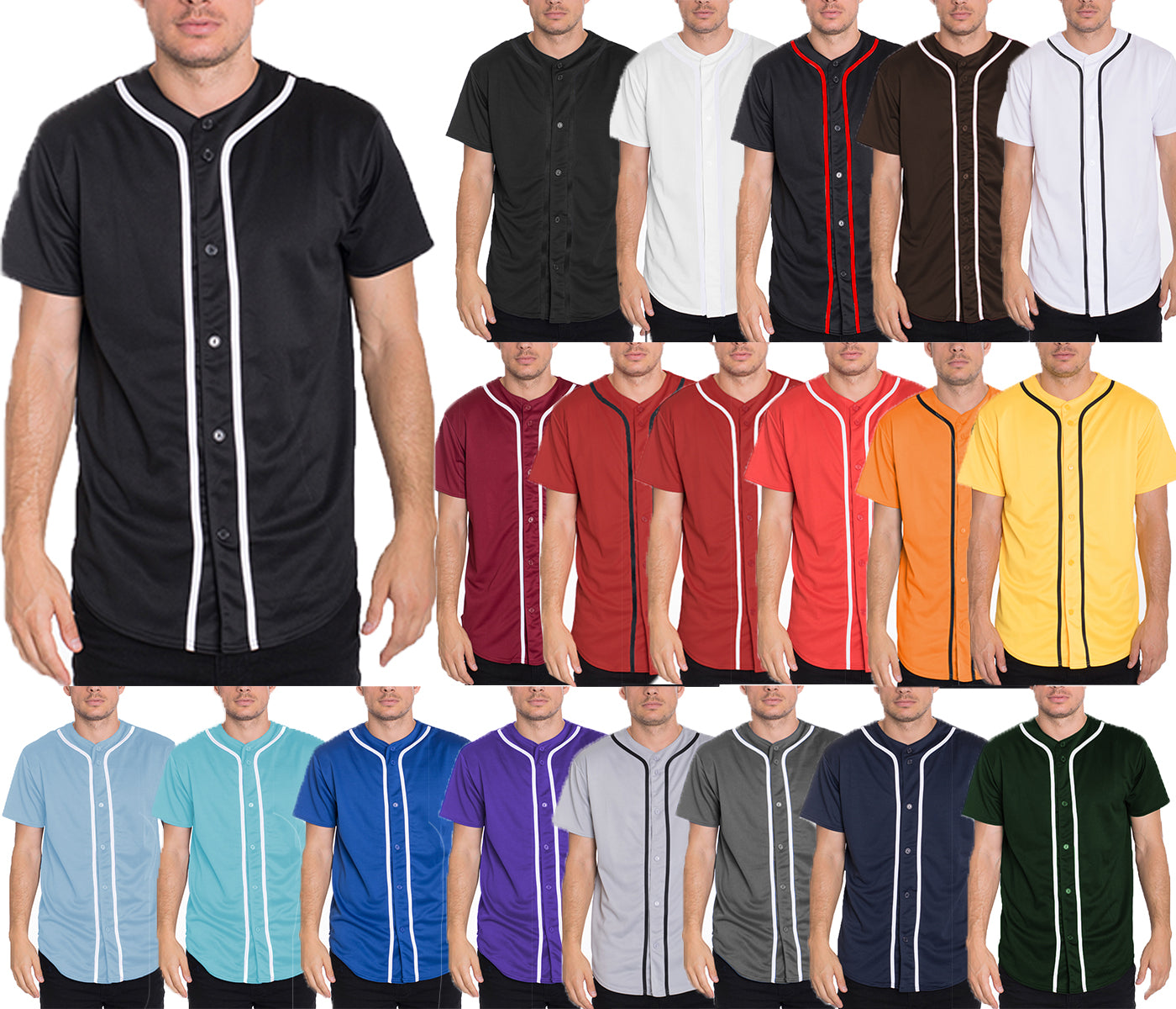 Mens Baseball Button Down Jersey