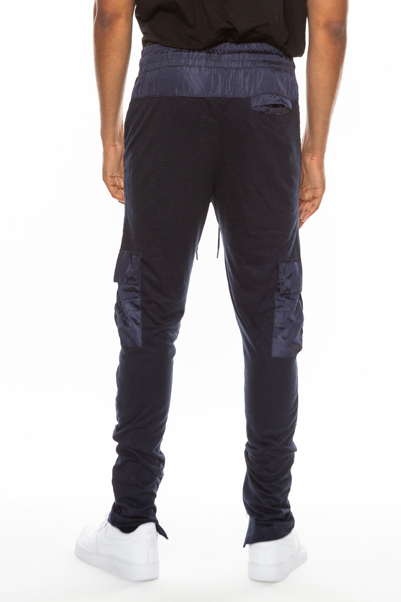 Pantalones deportivos de mezcla de algodón jaspeado