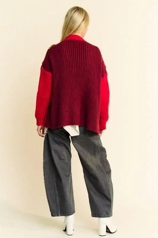 Sweaters Trendsi Cable-Knit Color Block Cardigan Women's Open Front Sweater - Soft & Stylish
