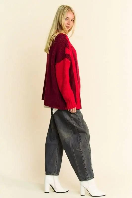 Sweaters Trendsi Cable-Knit Color Block Cardigan Women's Open Front Sweater - Soft & Stylish