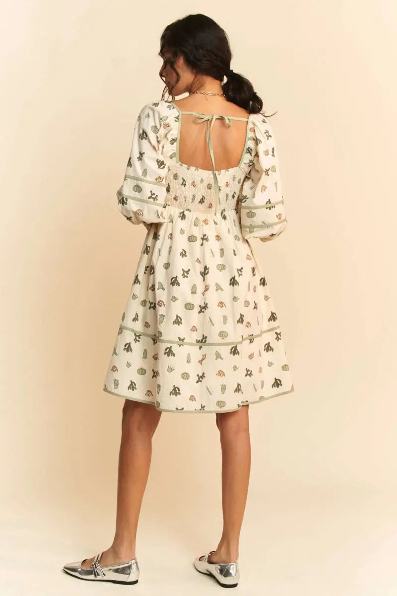 Dresses Trendsi Cactus Print Mini Dress Women's Casual Summer Dress Cute & Trendy