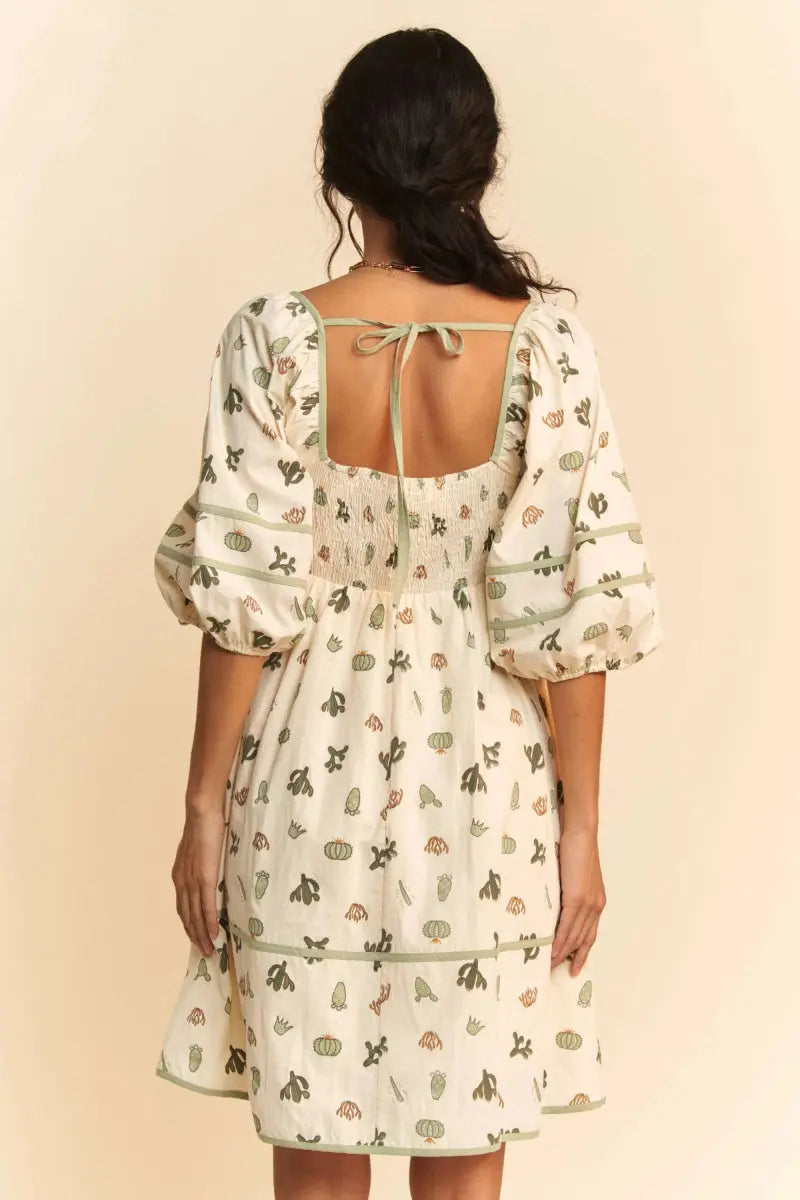 Dresses Trendsi Cactus Print Mini Dress Women's Casual Summer Dress Cute & Trendy