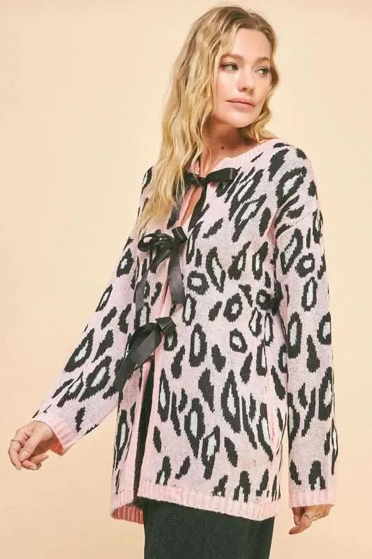 Sweaters Trendsi Leopard Cardigan Women's Fall Fashion Open Front Knit Sweater Soft