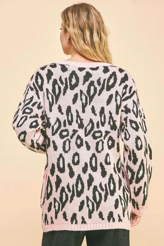 Sweaters Trendsi Leopard Cardigan Women's Fall Fashion Open Front Knit Sweater Soft