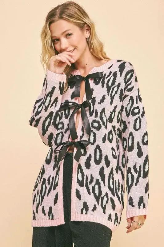 Sweaters Trendsi Leopard Cardigan Women's Fall Fashion Open Front Knit Sweater Soft