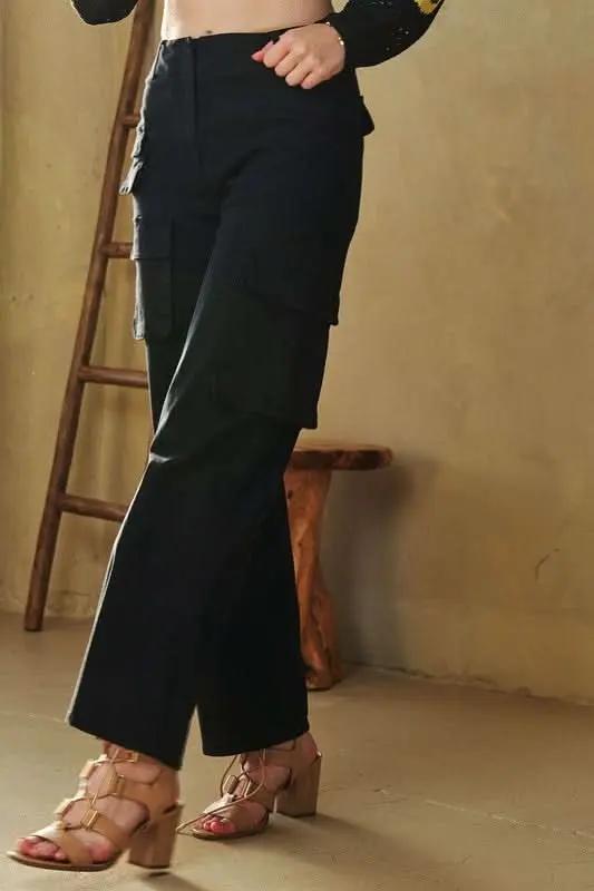 Trendsi Cargo Trousers Women's Mid Rise Utility Pants USA Ship Comfort Fit