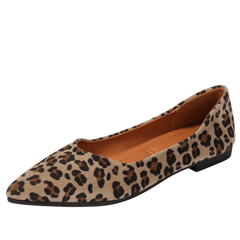 Women's Vintage Leopard Print Pointed Shoes