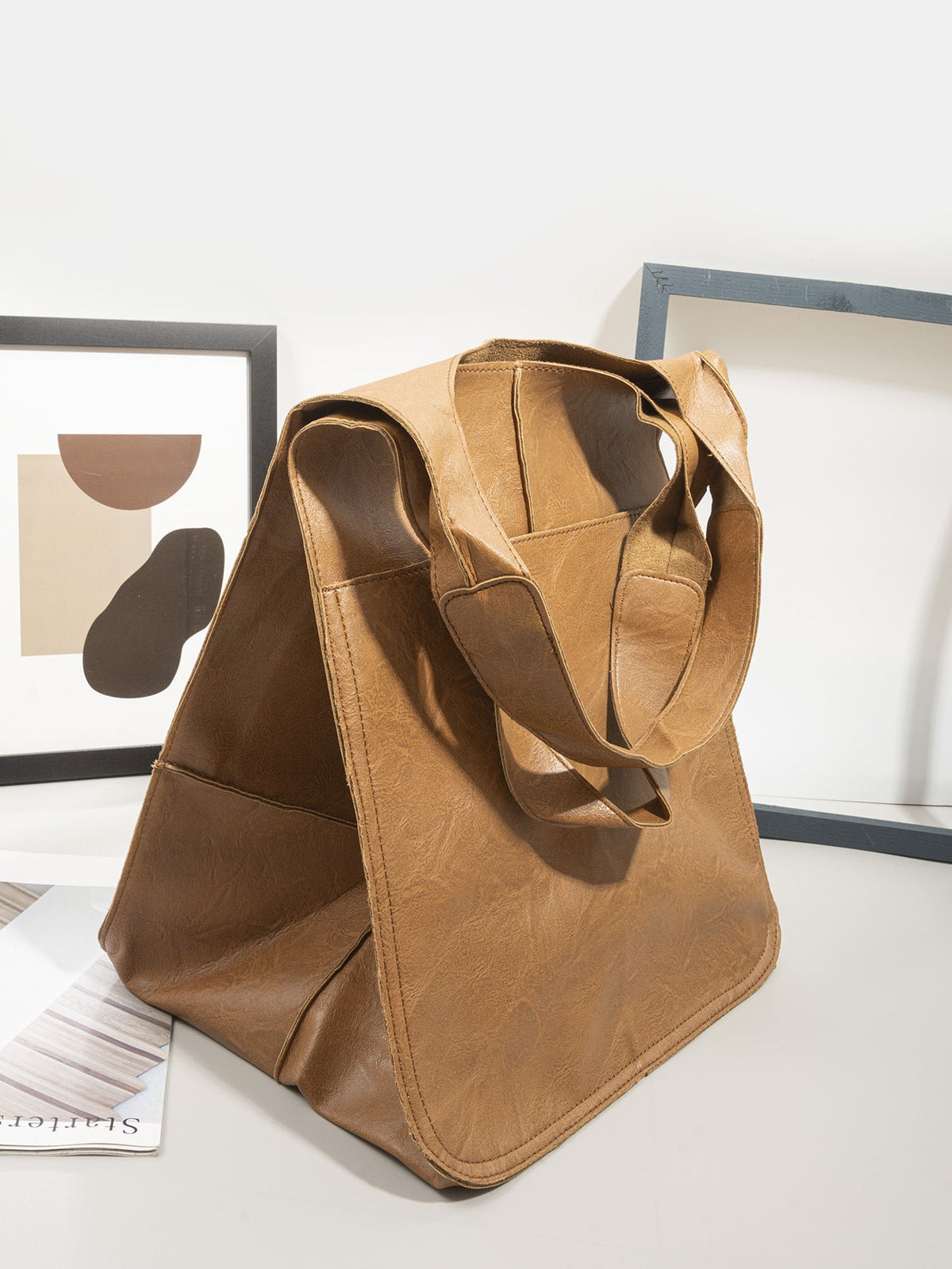 Simple Big Bag Soft Leather Large Capacity Shoulder Tote Bag