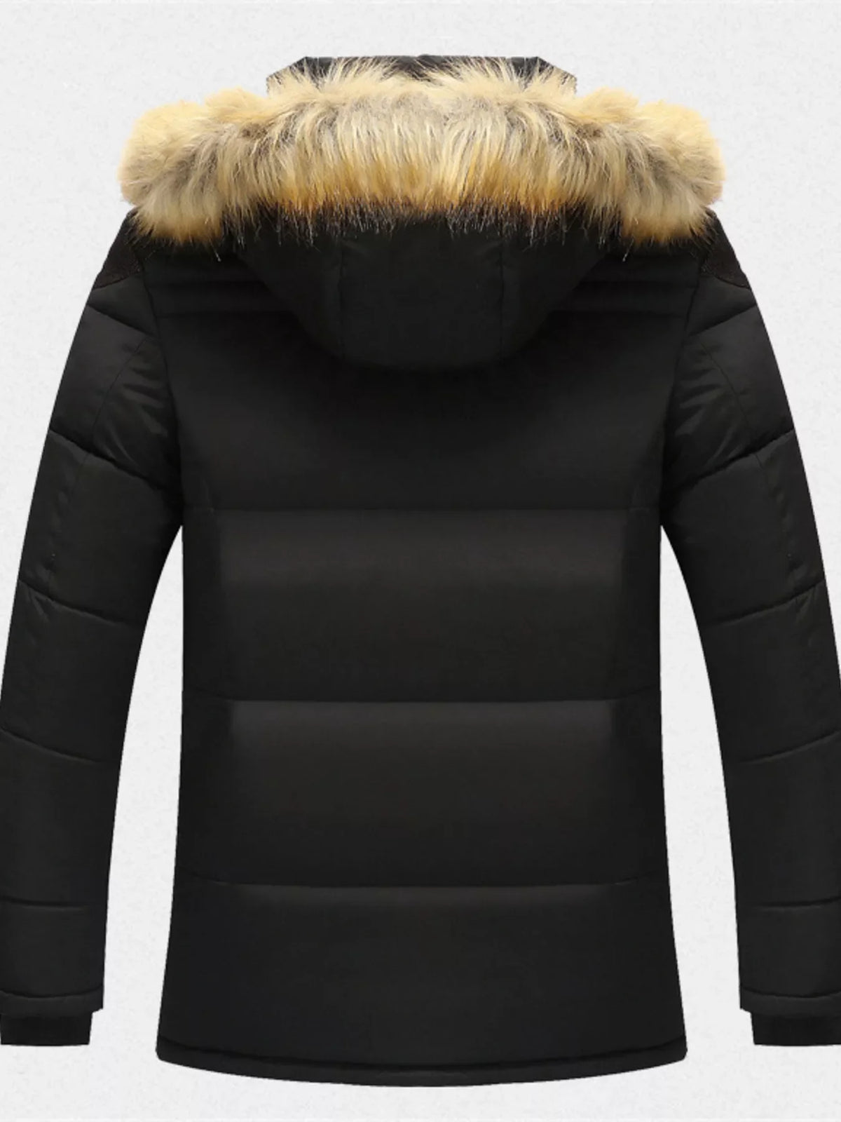 Men's Plus Size Fur Hooded Winter Parka Jacket