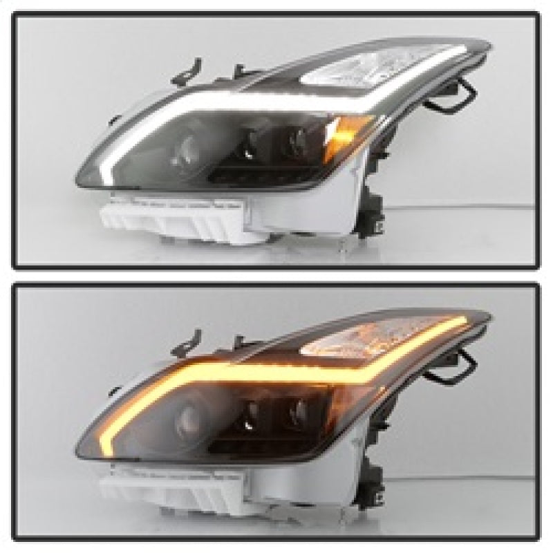 xTune Infiniti G37 Coupé (sin AFS) 08-15 Faros Proyector - Negros PRO-JH-IG3708-2D-LB-BK