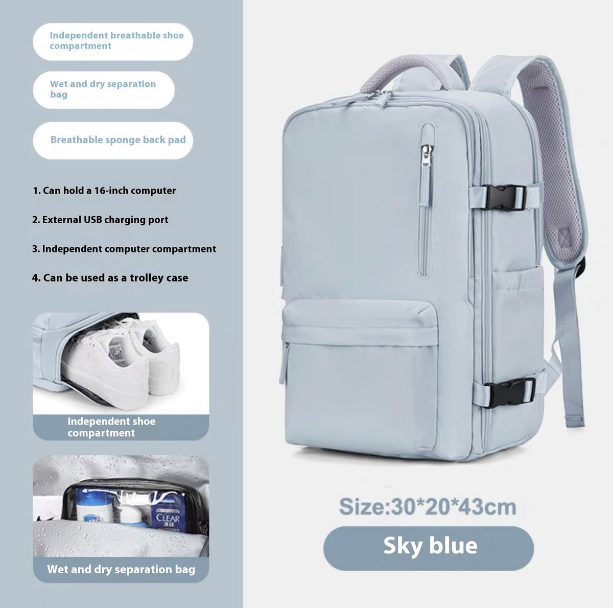 Large Capacity Travel Backpack