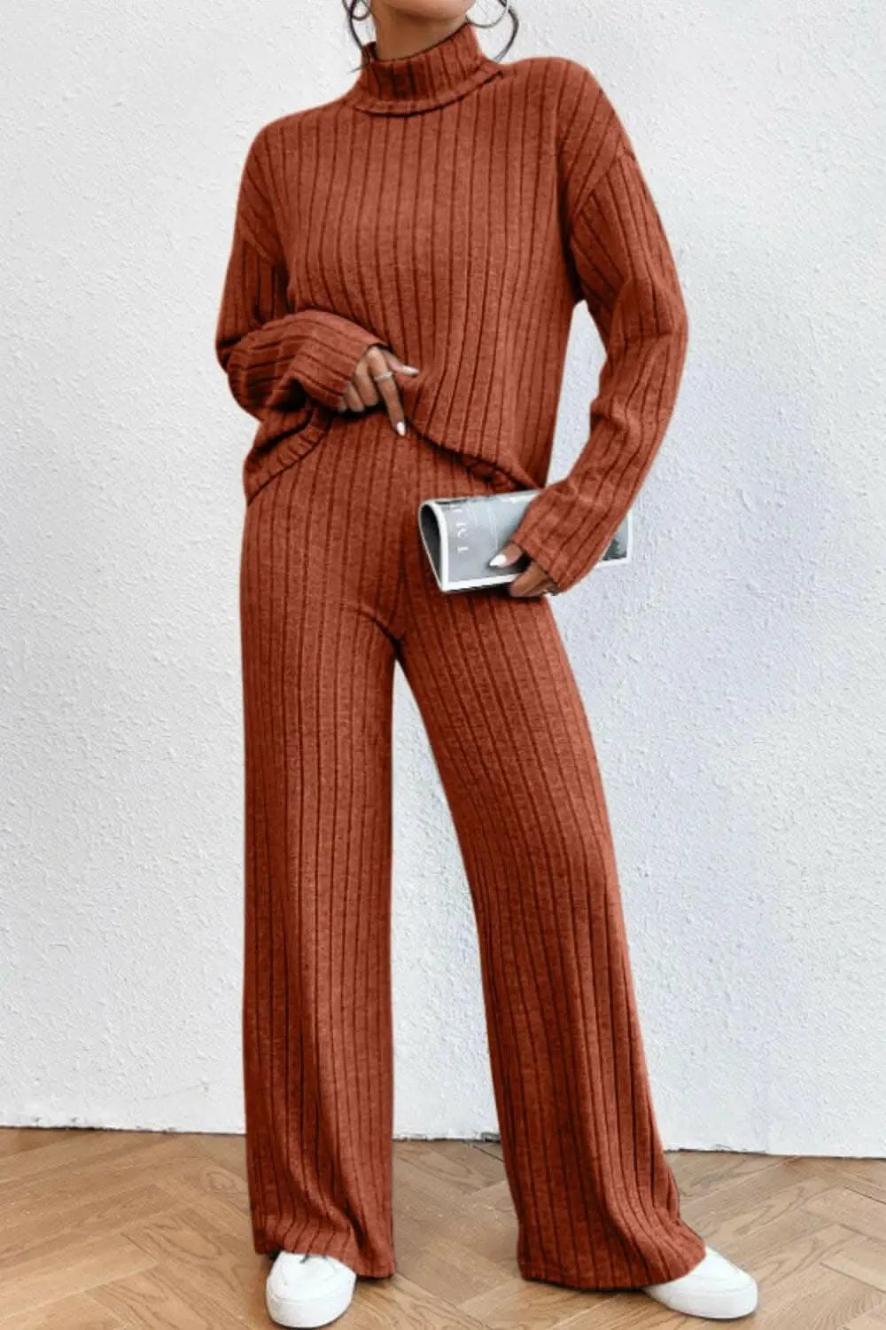 Trendsi Two-Piece Sets - Chic mock neck top & pants set - Premium Quality