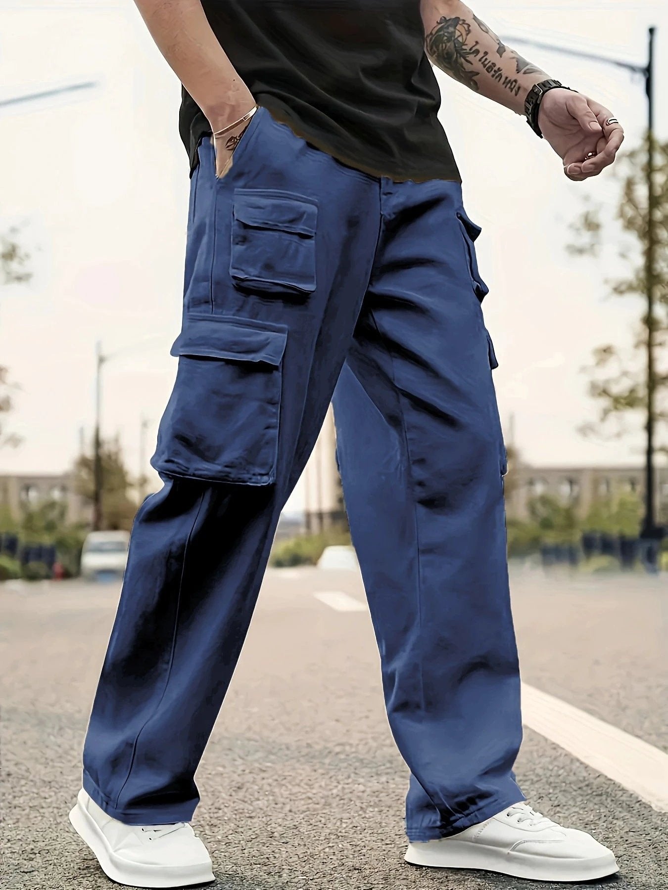 Men's Casual Cargo Pants Loose