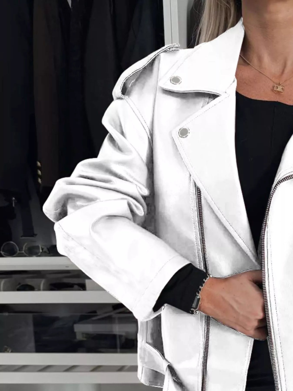 Full Size Zip Up Long Sleeve Jacket Plus Size
