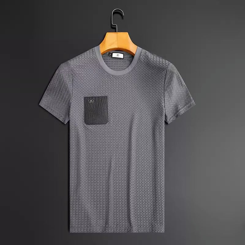 Camisas de manga corta entalladas para hombre con traje flexible antiarrugas