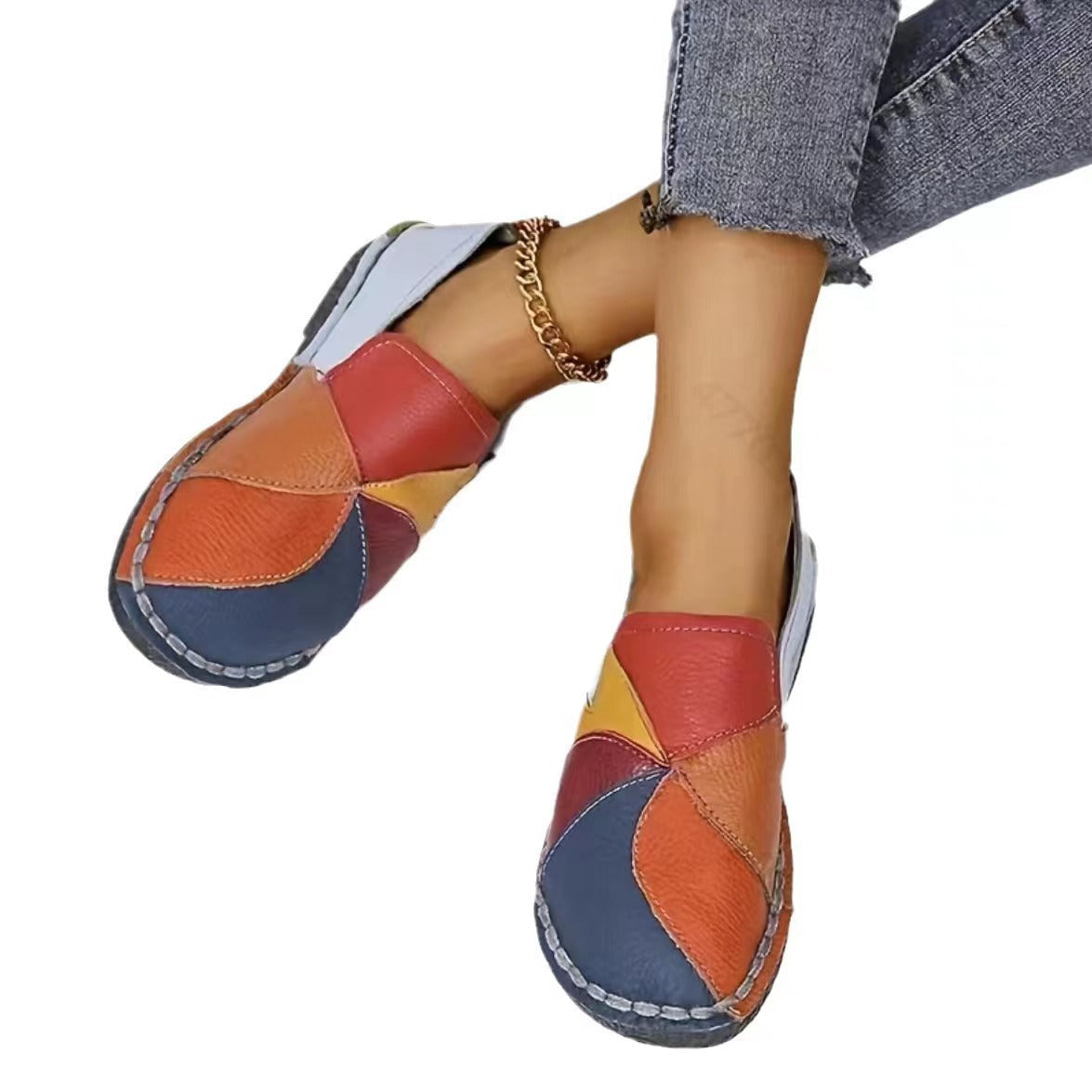 Women's Ethnic Style Casual Color Blocking Flats