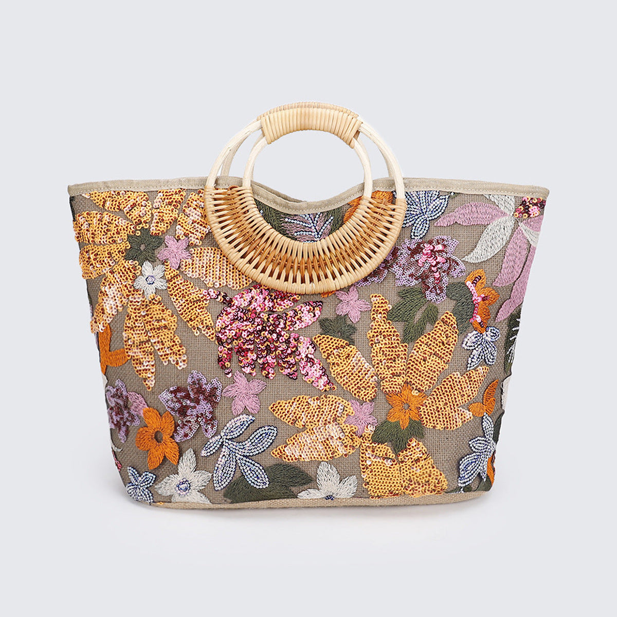 Large-Capacity Woven Sequin Tote Bag Handbag