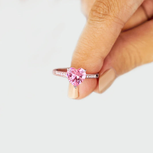 Anillo Corazón Zircón Plata Fina 925