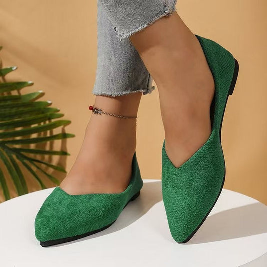 Women's Suede Pointed-Toe Flat Shoes