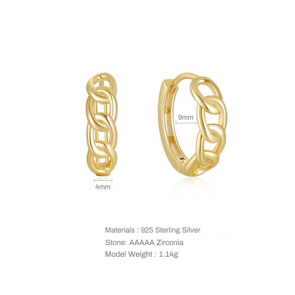 S925 Sterling Silver Fashion Chain Earrings