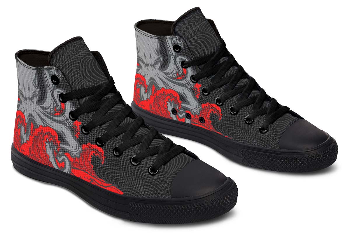 Printed Couple High Top Canvas Shoes