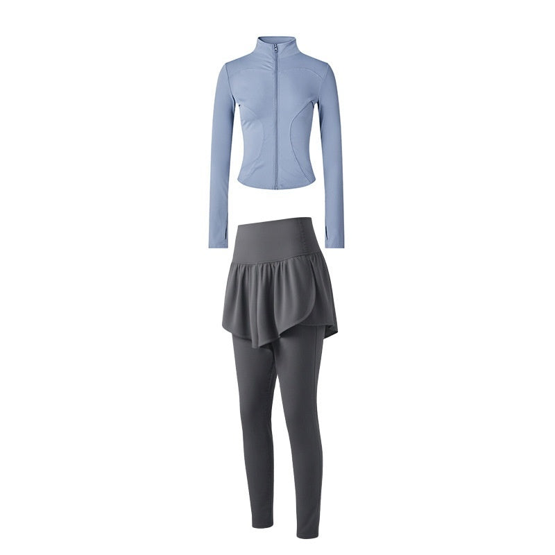 Long, Stand-collar Yoga Jacket For Womenideal For Pilates Outdoor Workouts And Running