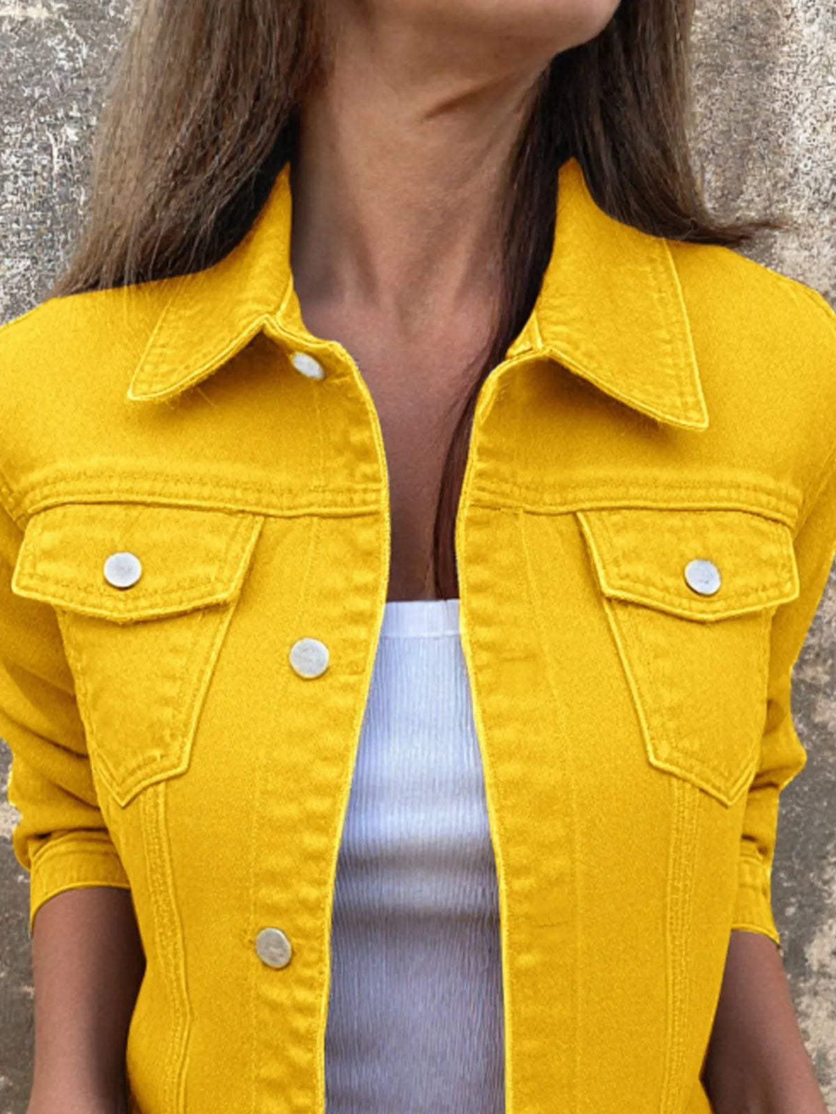 Button Front Closure Denim Jacket
