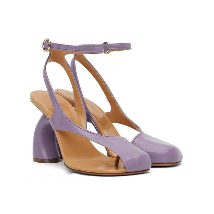 Women's Stiletto Peep-toe Sandals With A Square-Toe