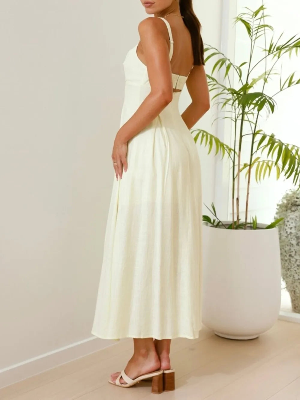 Devine Cutout Square Neck Cami Dress