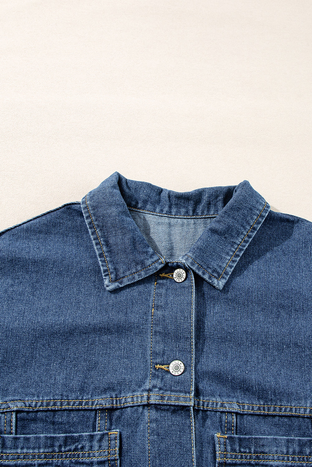 Chaqueta vaquera oversize con bolsillo, lavada a la piedra, a rayas azules