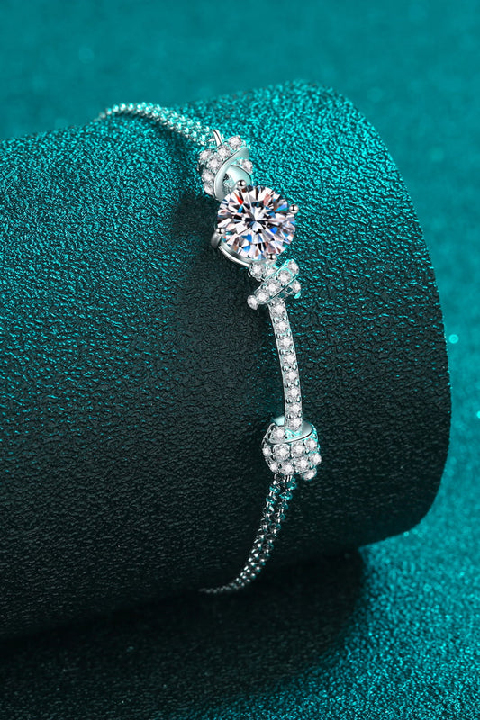 Pulsera de moissanita de 2 quilates de plata de ley 925