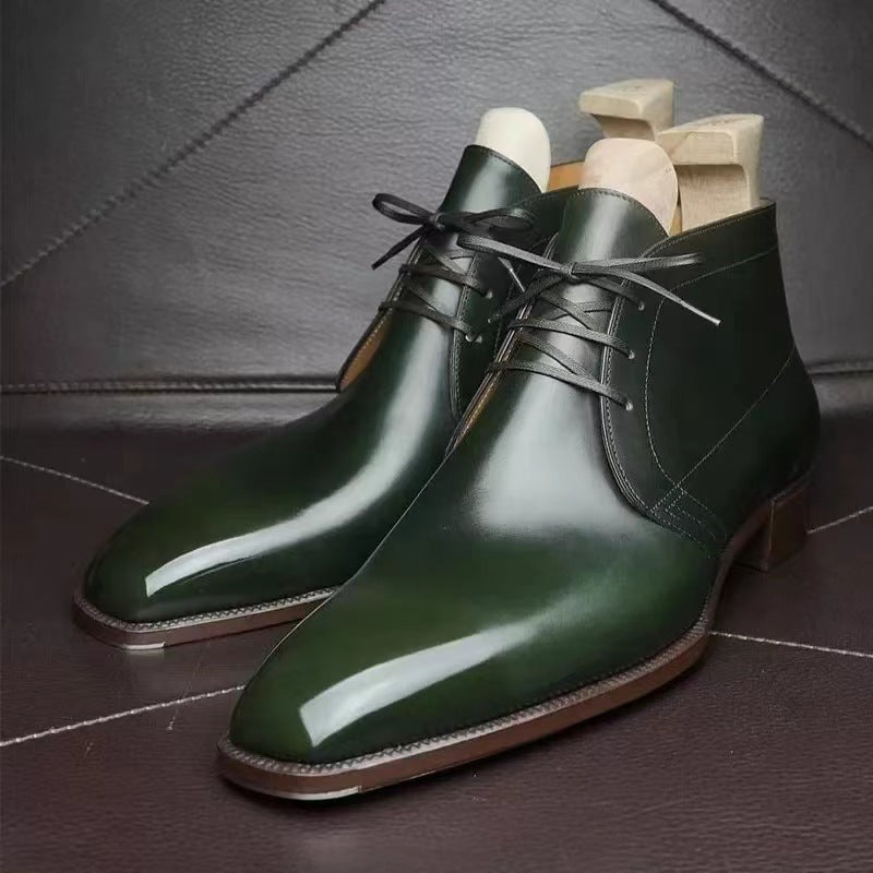 Men's Low-Heel Business Short Boots