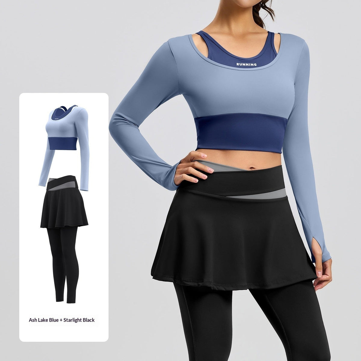 Fake Two-piece Anti-exposure Yoga Set For Running