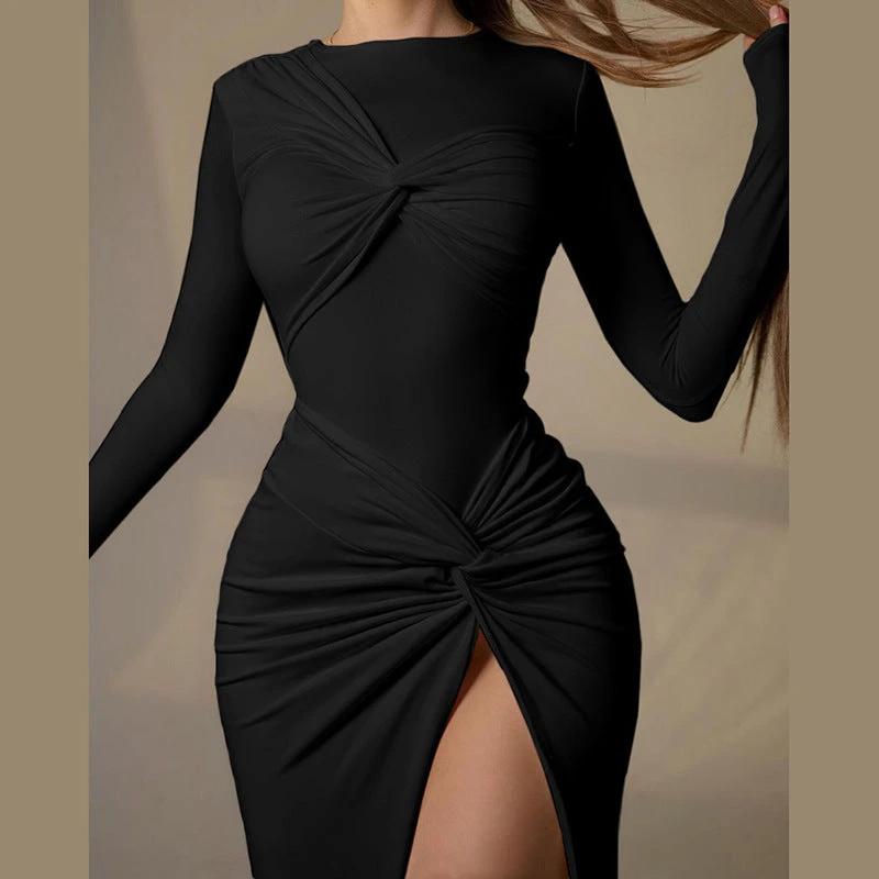 High Slit High Waist Slim Fit Dress Women