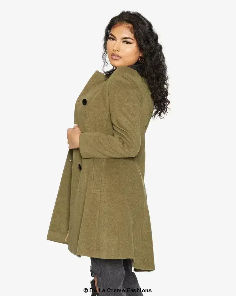 Velvet Trim Skater Coat - Royal Inspired | Femstylo