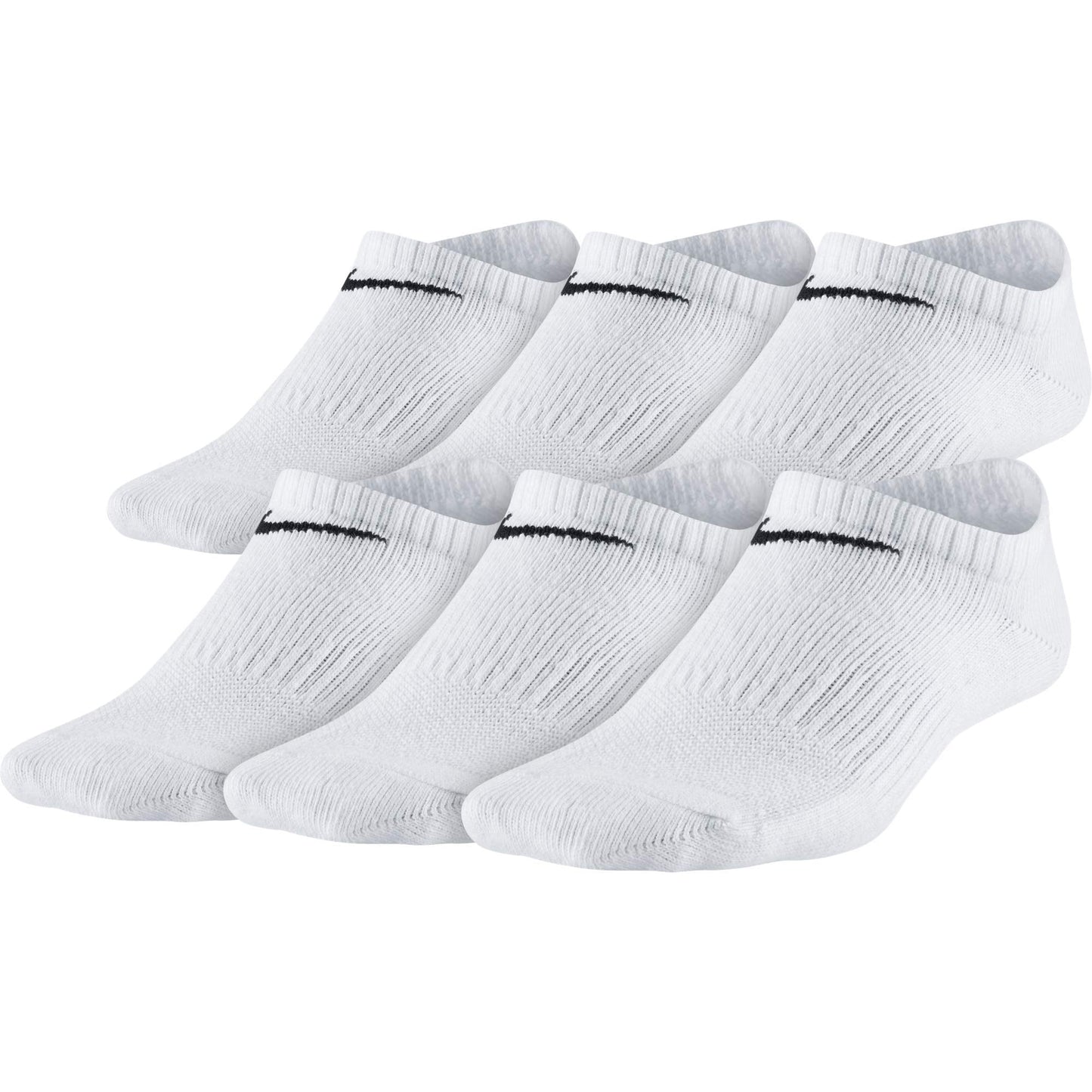 Nike Kids Everyday Lightweight No-Show Socks (6 Pairs) White/Black Medium
