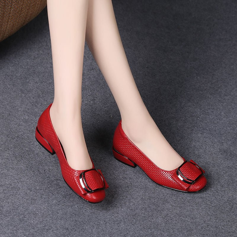 Women's Square-Toe Block Heel Shoes