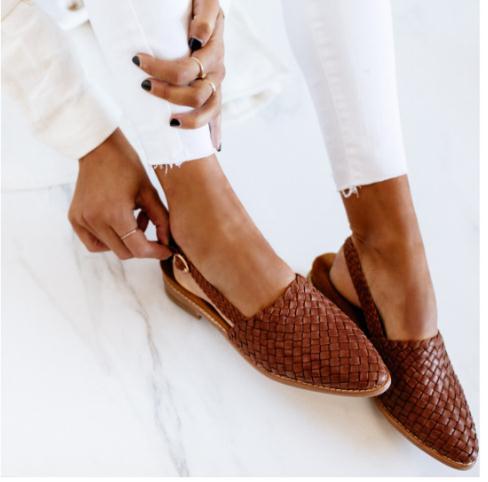 Women's Pointed-Toe Woven Sandals