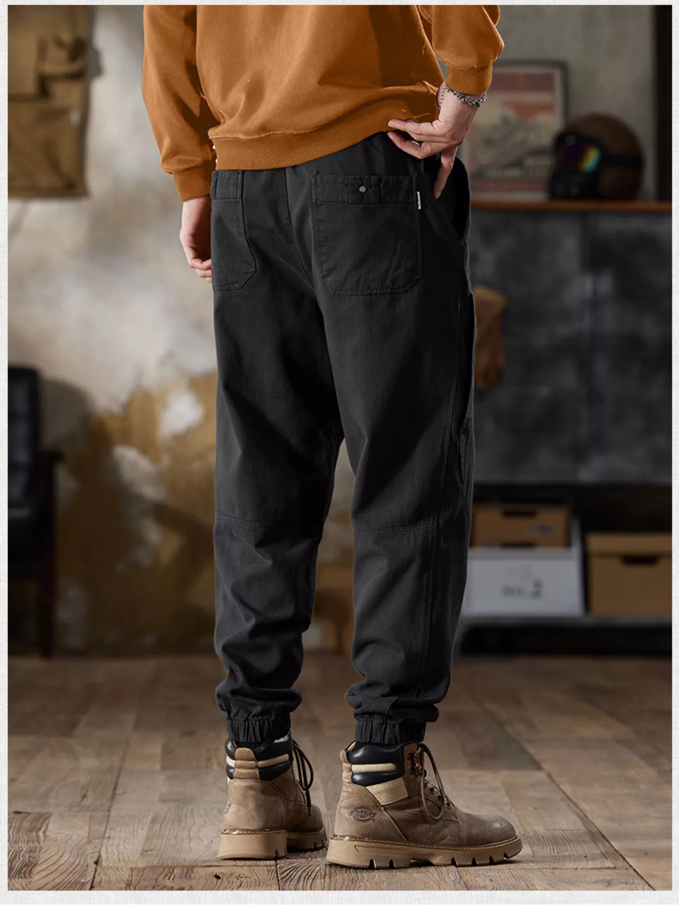 Pantalón Jogger Cargo Casual con Cordón Tallas Grandes para Hombre