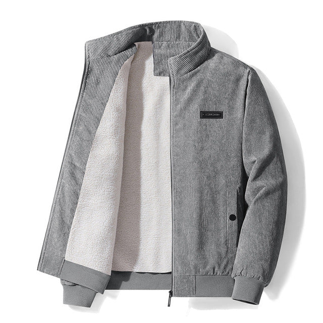 Men's Thickened Corduroy Winter Coat - Large Size