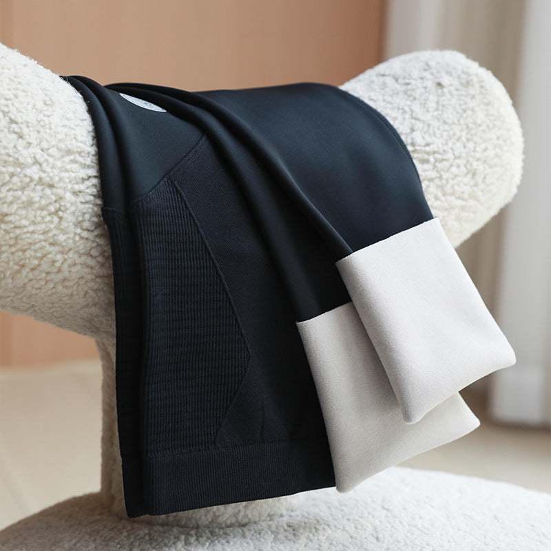 Leggings de maternidad con forro polar y soporte abdominal