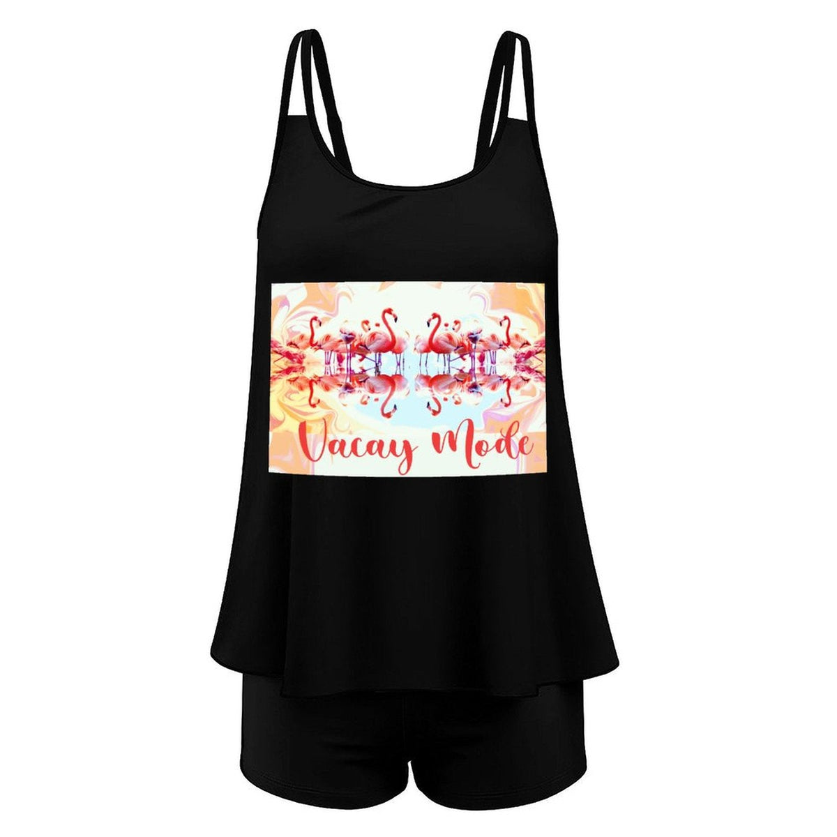 Flamingos in Vacay Mode Tankini Two-Piece for Women (Made in USA)