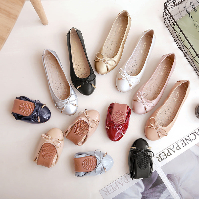 Foldable Bow Ballet Flats