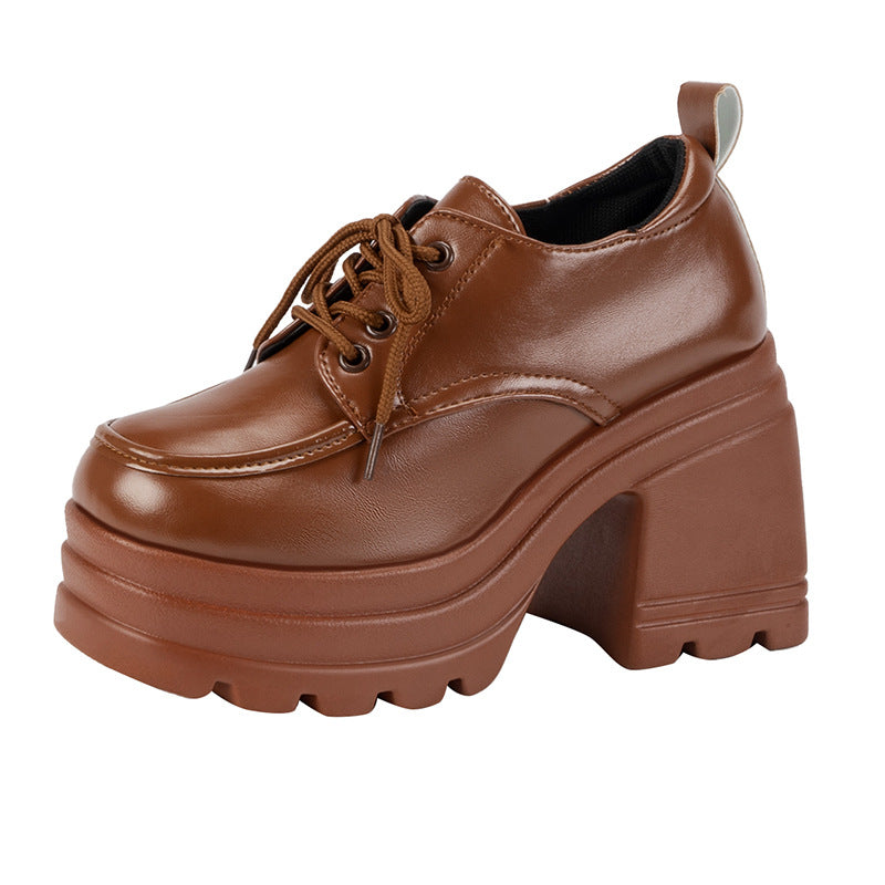 Platform British Style Lace-Up Wedges