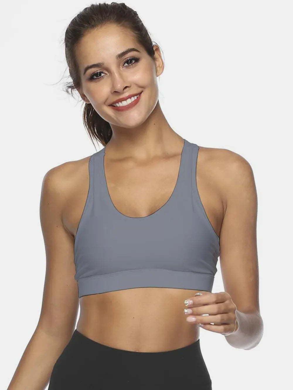Camiseta de tirantes deportiva con cuello redondo y abertura