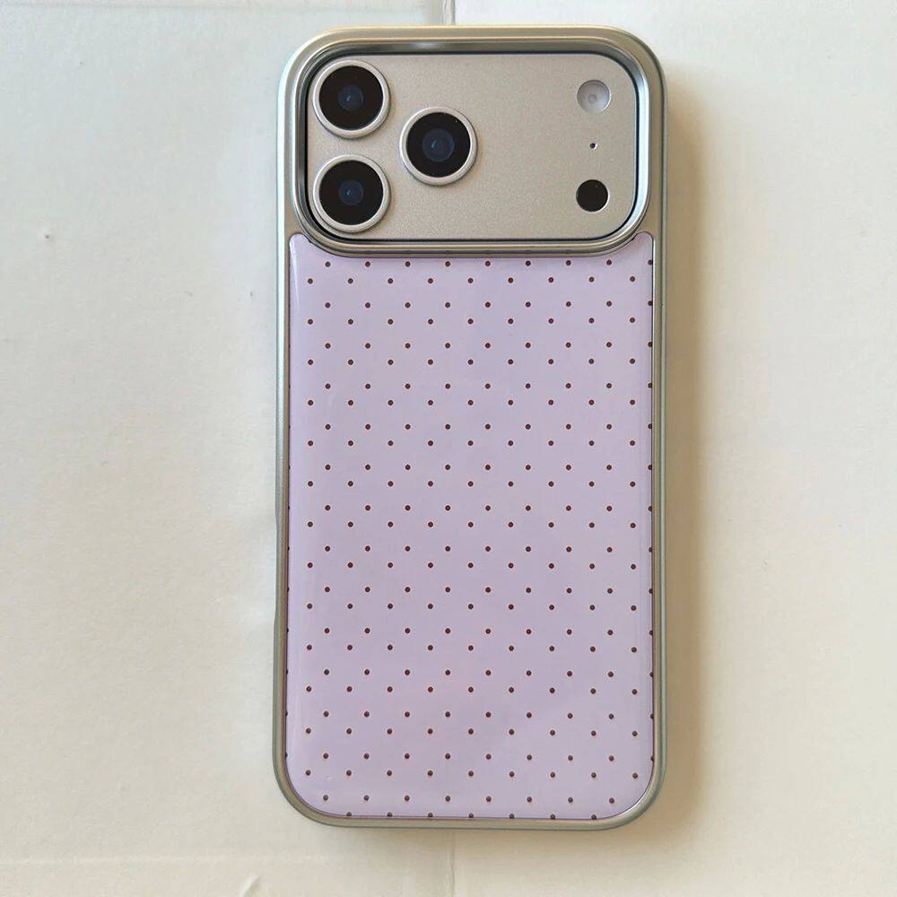 Polka Dot Pattern Silver Plated Phone Case