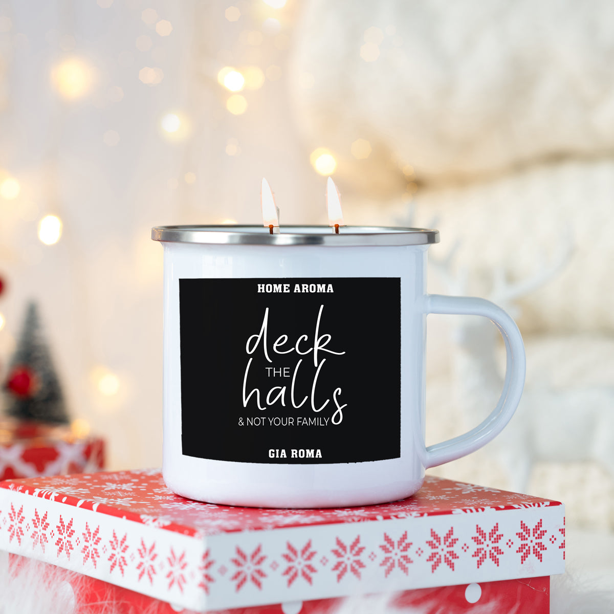 16oz Reusable Metal Candle Mug Scented Candle With Custom Label Color Option
