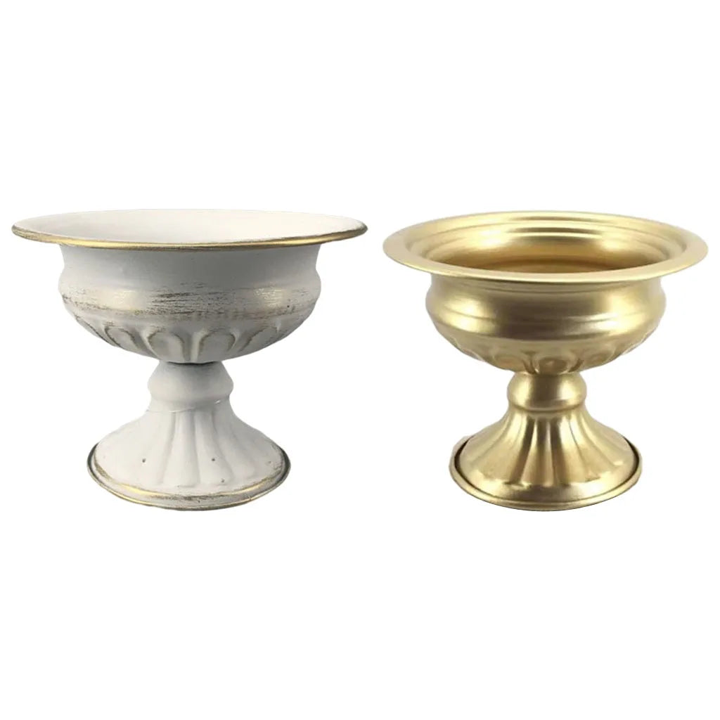 DecorBites™ Elegant Metal Flower Vase Candle Holders