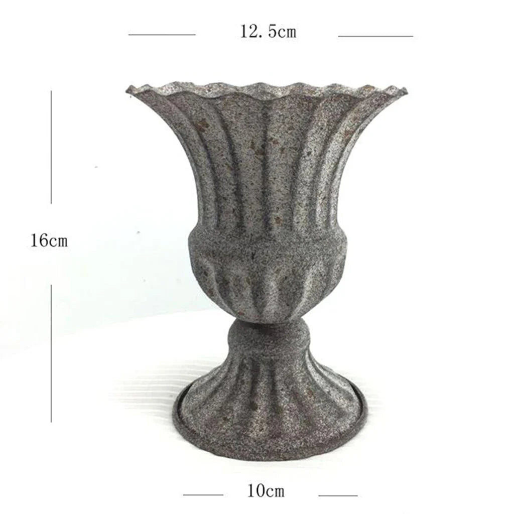 DecorBites™ Elegant Metal Flower Vase Candle Holders